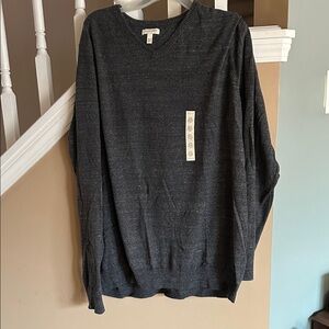 Men's Charcoal Gray V-neck Sweater XXLT